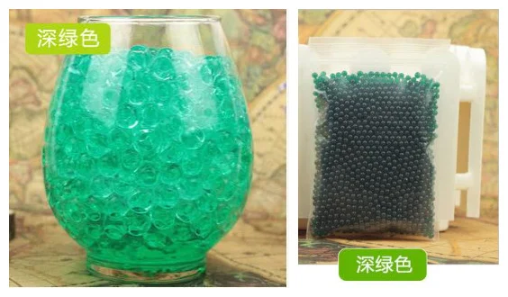 dark green 1 комплект = 2500 шт! Жемчужные Хрустальные шарики для выращивания почвы, гидрогелевые желейные шарики для украшения дома - Цвет: dark green