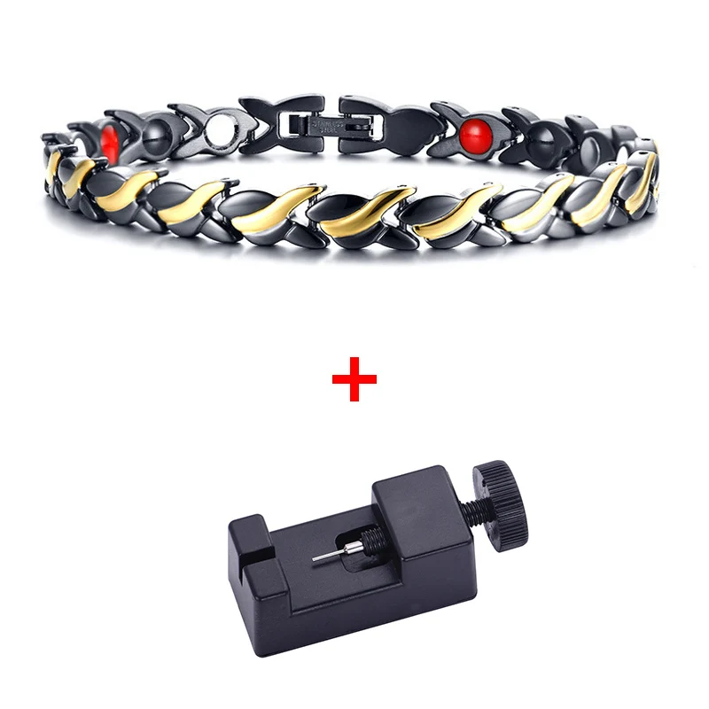 Bracelet and Tool 21 см здоровые магнитные браслеты скрученные браслеты для мужчин и женщин нержавеющая сталь германий цепочка на руку цепи Голограмма Мощность ювелирные изделия - Окраска металла: Bracelet and Tool