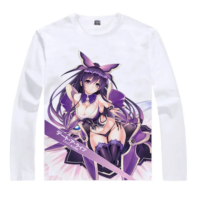 Date A Live футболка Shido рубашка тепло с длинными рукавами аниме вентилятор kawaii костюм