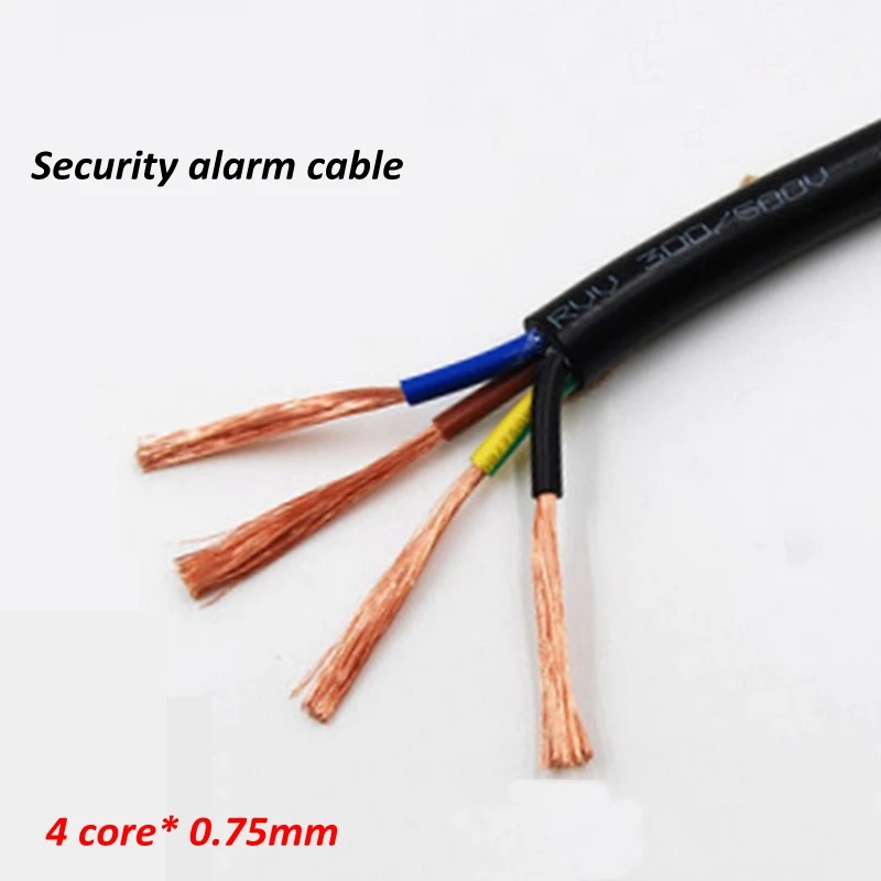 Security Fire Alarm Cable 100meter 2 4 Core Wire 0.25mm 0.75mm Diameter Fire Alarm Wire For Alarm System