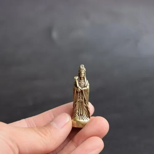 Chinese Pure brass Sea god Ma Zu Buddha small statue | Дом и сад