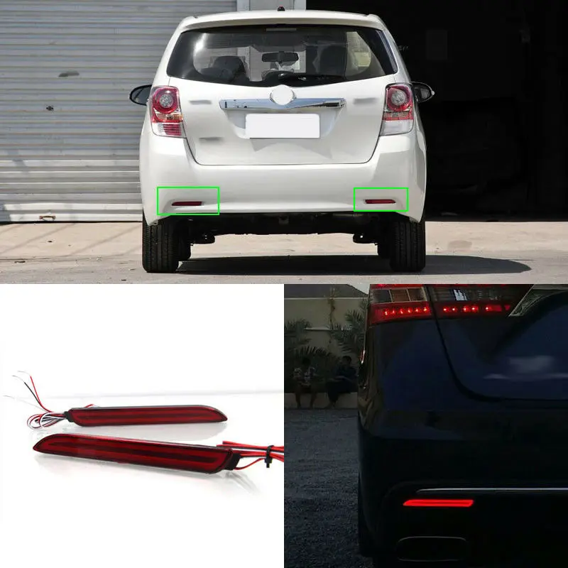 

LED Rear Bumper Reflector Fog Brake Turn Indicator Lights For Toyota Verso 10-15