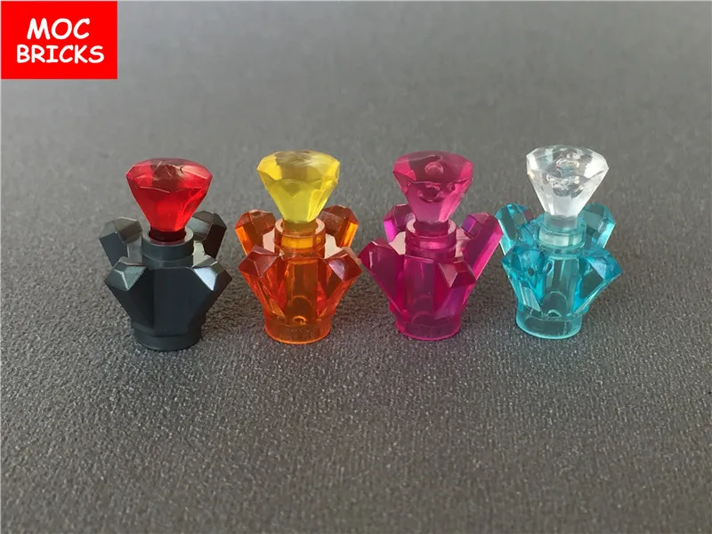 50 шт./лот MOC Кирпичи DIY духи транс Лайт рок 1x1 кристалл 4 точки драгоценность 11127