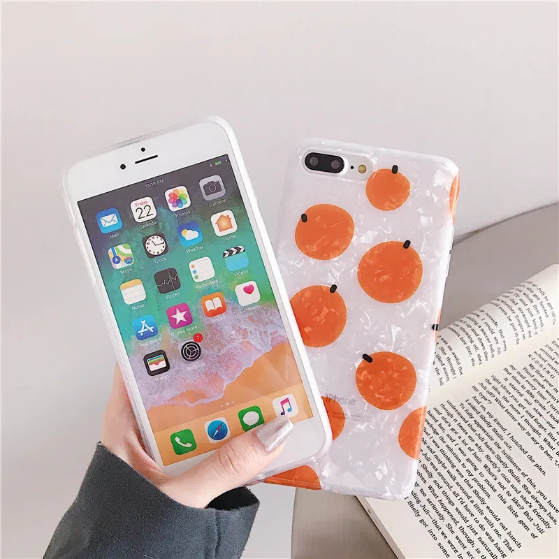 FLYKYLIN Peach Oranges Lemon Case For iphone 6 S X XS Max XR 6S 7 8 Plus Coque Cartoon Conch Shell Cover Soft IMD Silicone Capa |