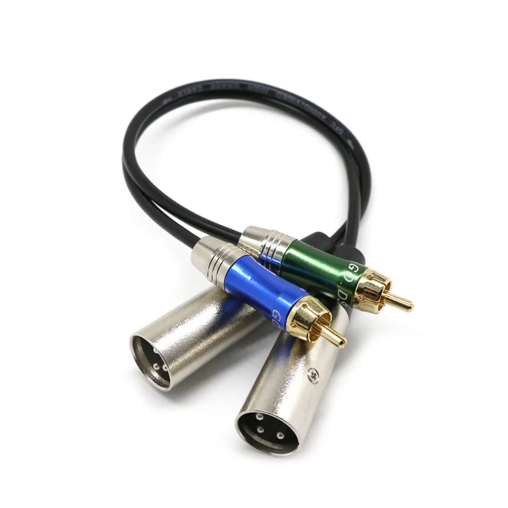 2 XLR кабель для мужчин RCA Мужской Соединительный двойной XLRM Двойной аудиошнур 30 см