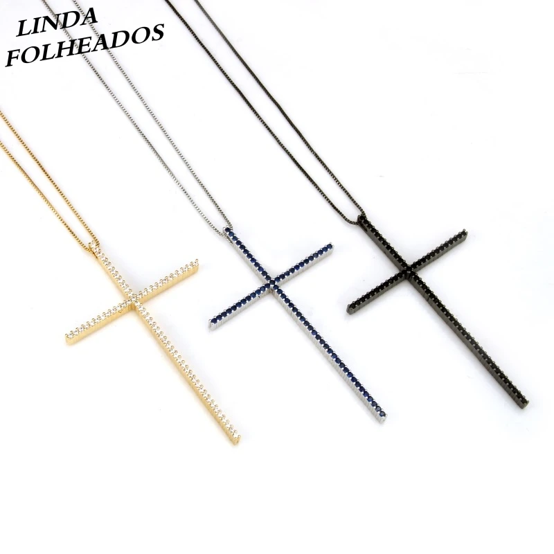 Новое поступление модная Большая подвеска в форме Креста ожерелье из золота и