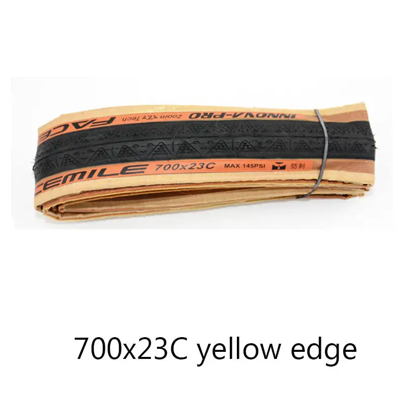 700x23 yellow edge PRO 700 x 23C 25C дорожные велосипедные Складные шины сверхлегкие 120TPI анти прокол Facemile Zoom Tech велосипедные Складные шины - Цвет: 700x23 yellow edge