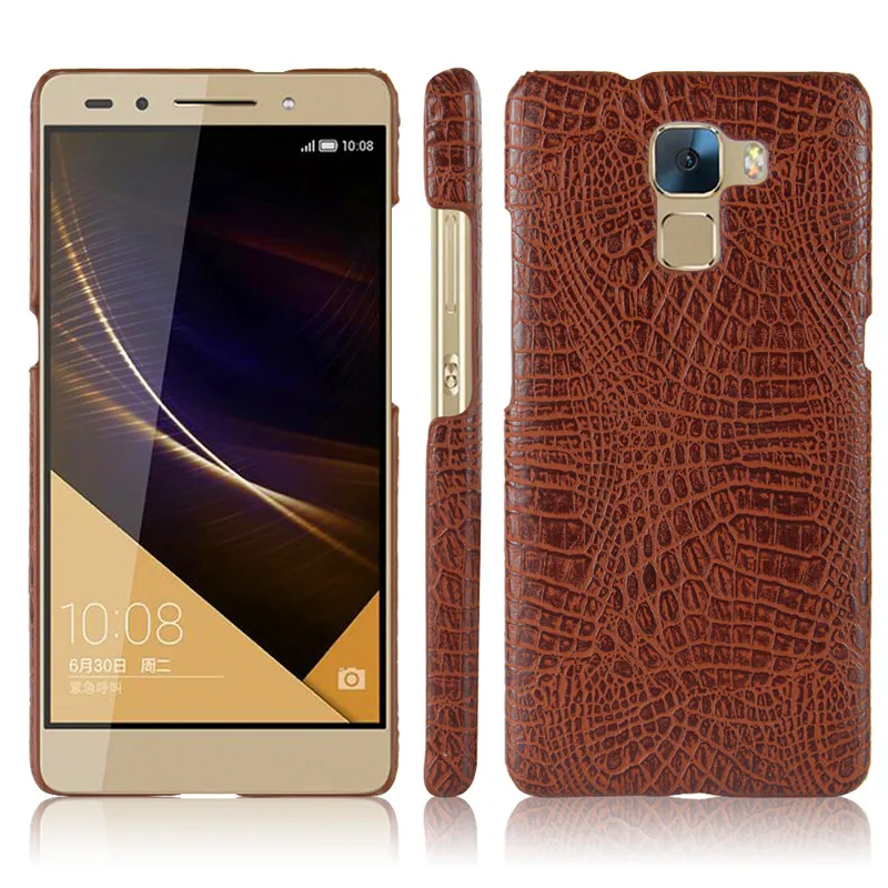 Чехол для Huawei Honor 7 Honor7 с крокодиловой текстурой Жесткий из поликарбоната и