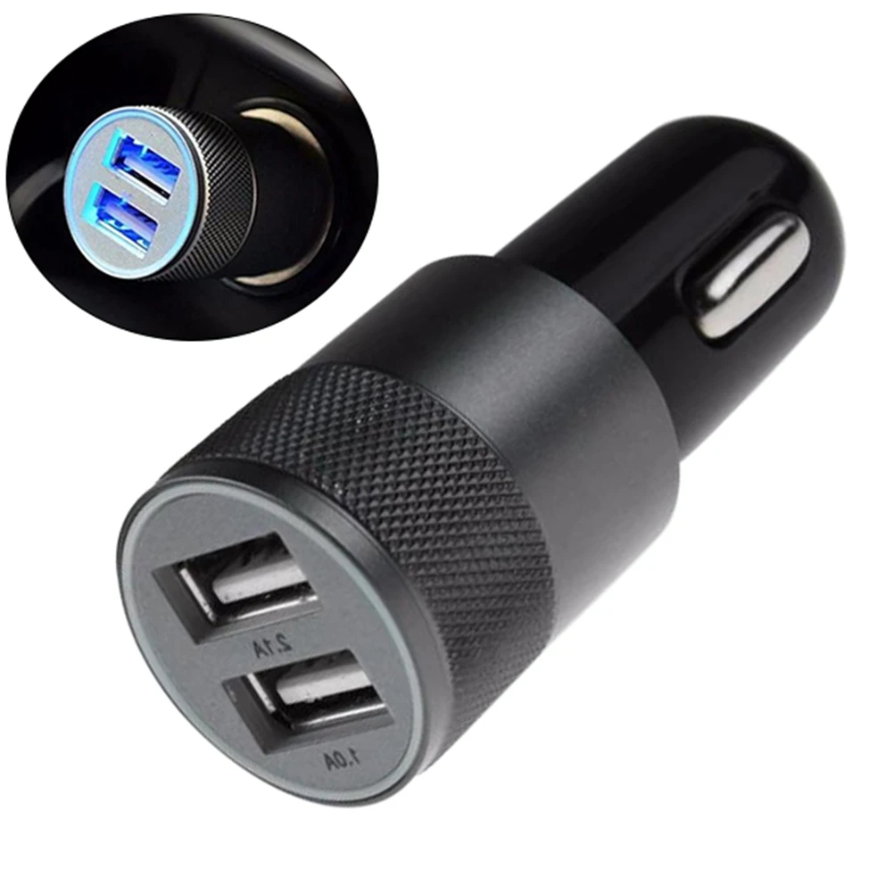 Универсальное автомобильное зарядное устройство с 2 USB портами 1 А А| |