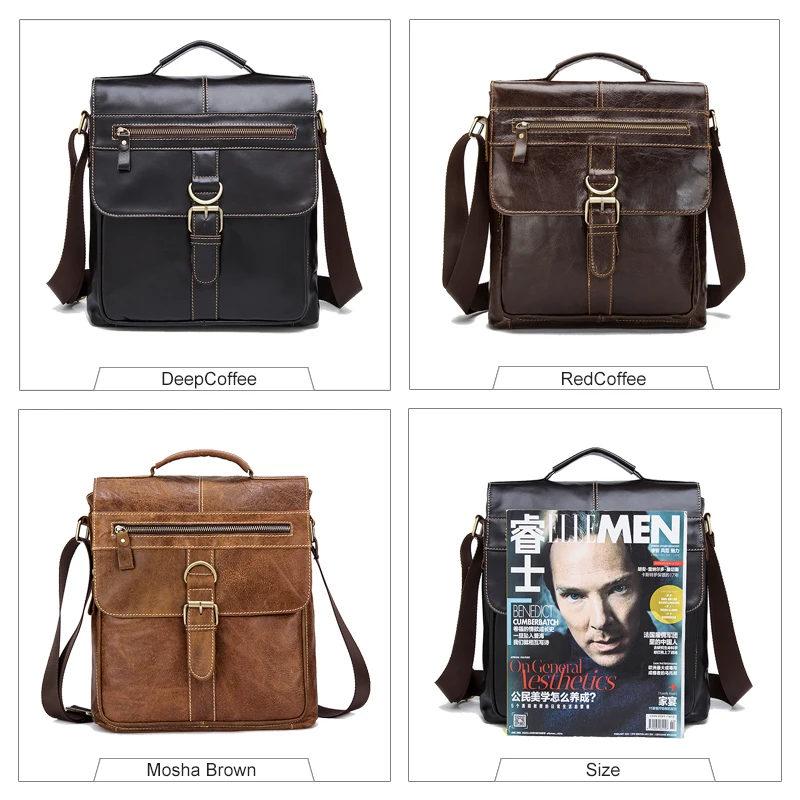 WESTAL многоцелевая повседневная сумка мужская натуральная кожа конструктор