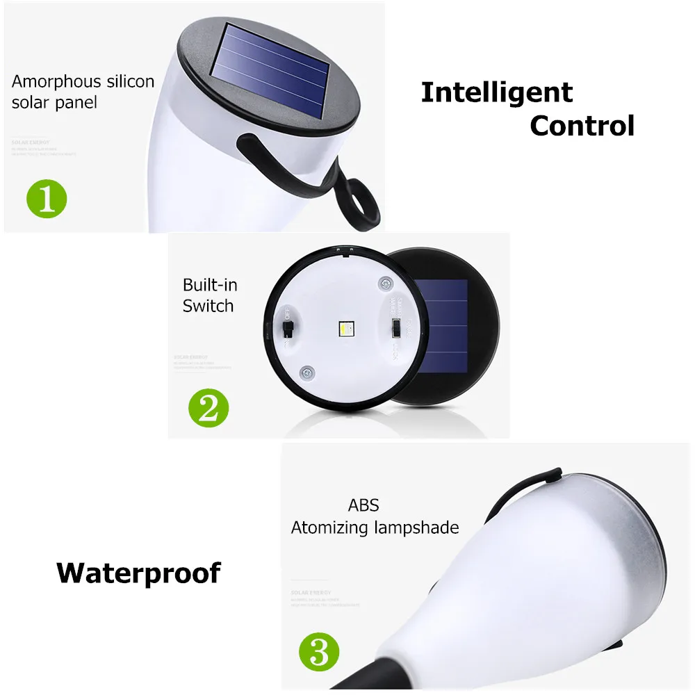 Светодиодный светильник на солнечной батарее s садовая лампа для лужайки 3 режима