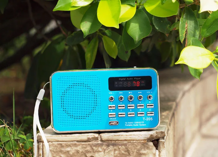 Горячая Распродажа T-205 FM Радио Портативный hifi динамик для карт цифровой Мультимедиа MP3 музыка громкий динамик Белый Кемпинг Туризм Спорт на открытом воздухе