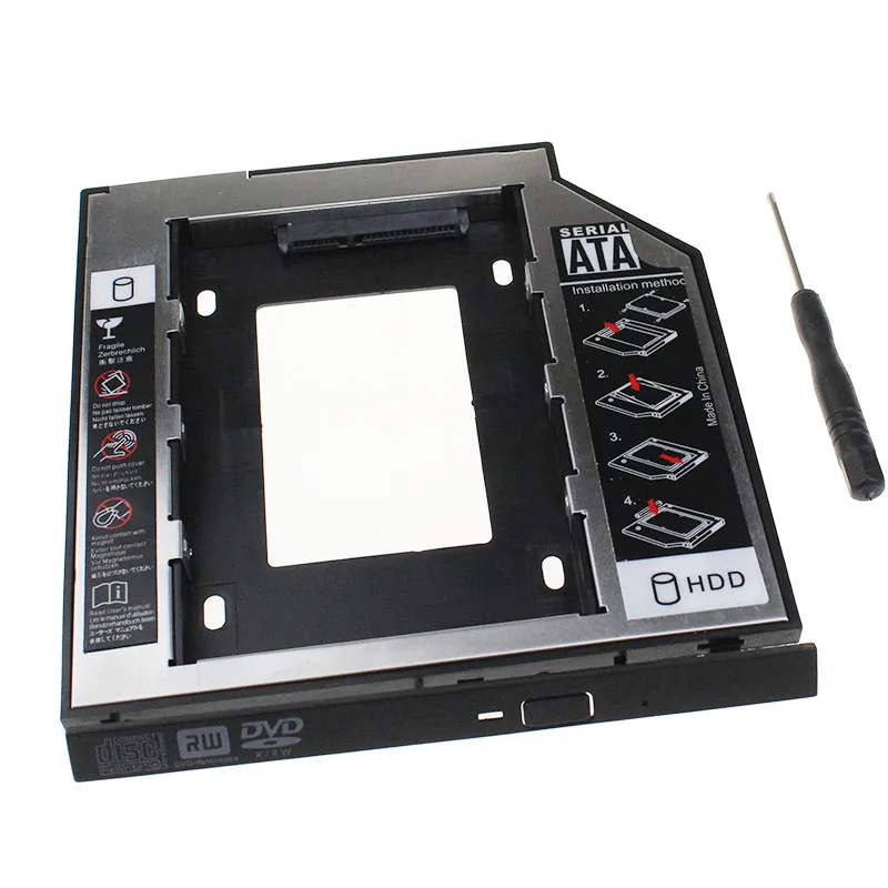 Хит продаж SATA 3 0 2nd HDD Caddy 9 5 мм для 2 &quotSSD чехол корпус с светодиодный ноутбука DVD CD ROM