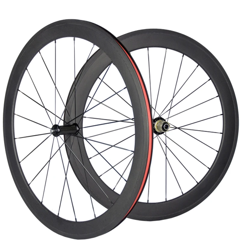 A Pair Front 50mm Rear 60mm Clincher Carbon Wheelset 3K Matte Road Bike Wheels With Powerway R36 Hub | Спорт и развлечения