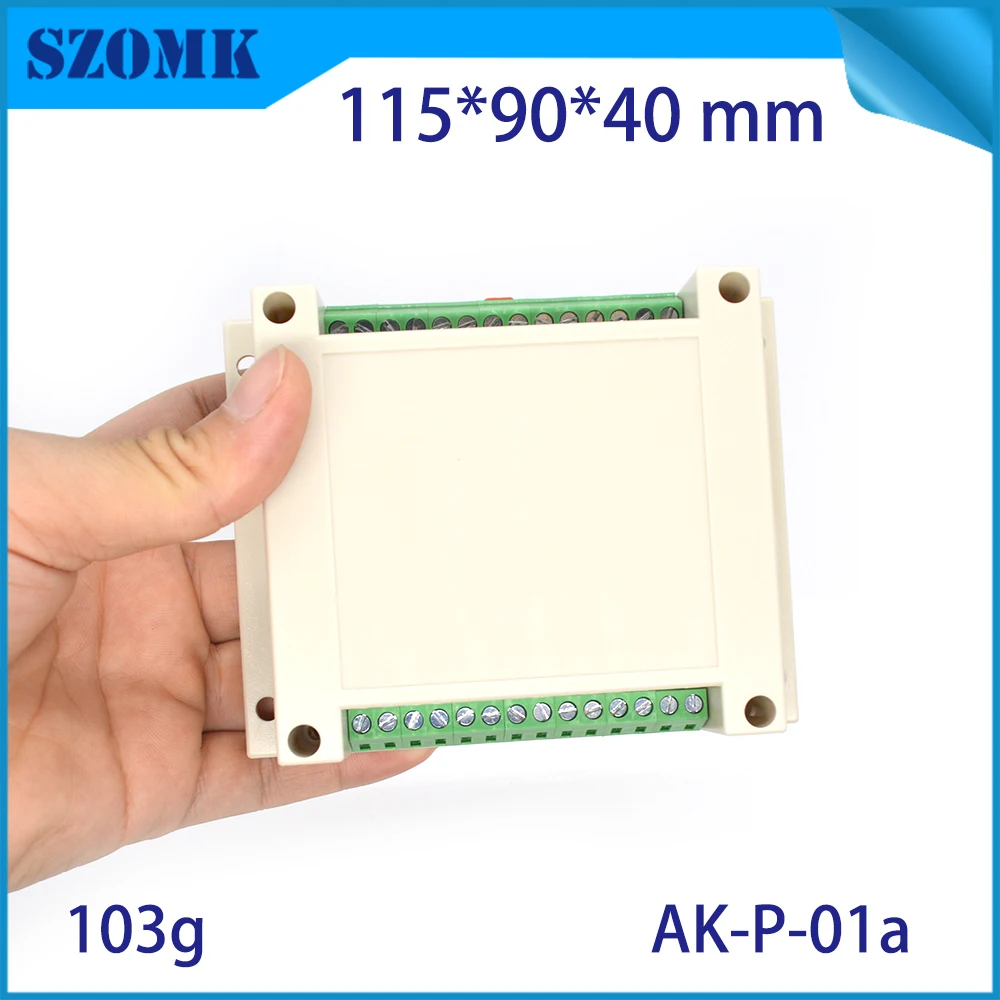 4 шт./лот din rail project box корпус в черном цвете шкафа для diy дизайна 115x90x40 мм с разъемами