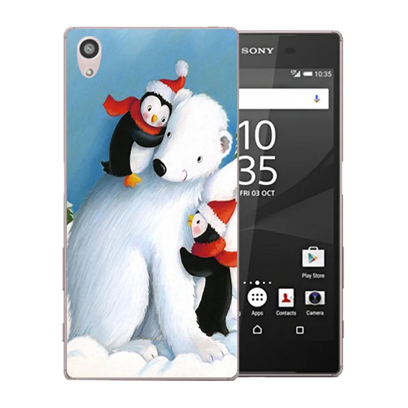 Для Sony Xperia Z5 чехол мягкий TPU силиконовый Fundas 5 2 &quotдля E6603 E6633 веселый X'MAS шаблон