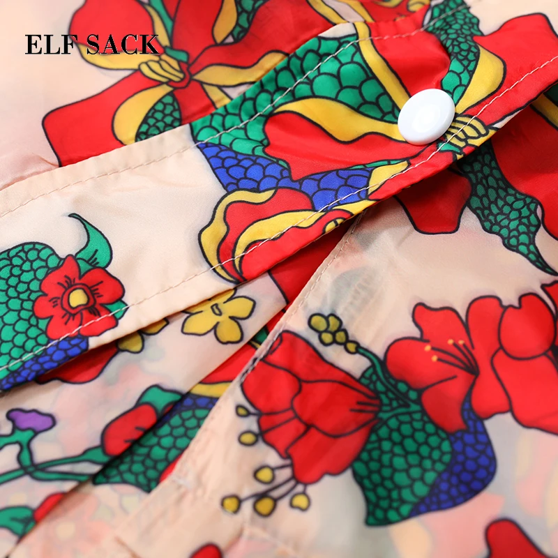 ELFSACK осень новинка модное женское пальто повседневное цветочный принт женская