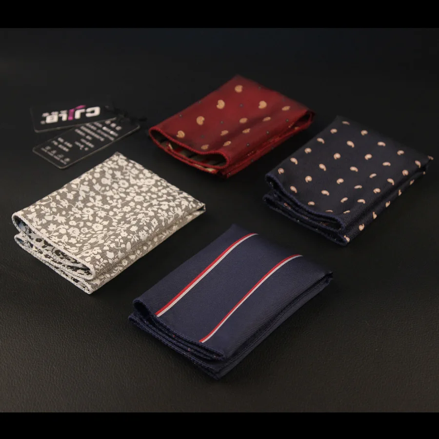 

50pcs/lot 2017 18color men's suit 1200 pin silk & polyester pocket squares printed striped handkerchief vintage hankies wedding