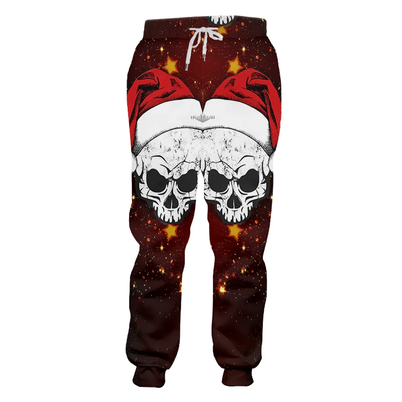 Мужские рождественские штаны UJWI с 3D рисунком шапки желтые звезды и смешные