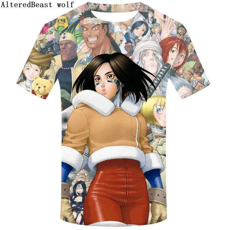 Мужская 3D футболка Alita Battle с изображением ангела летняя Harajuku коротким рукавом и