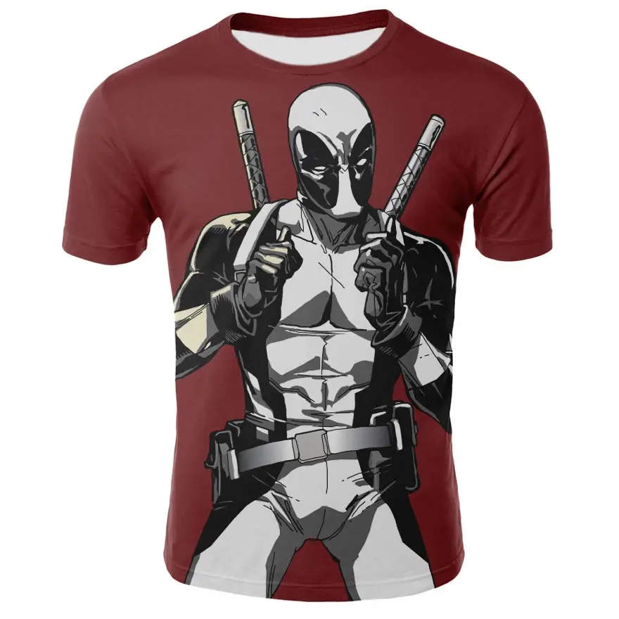 Харли Квинн и Дэдпул карнавальный костюм 3d печатных мужчин топы с 2018 Лето