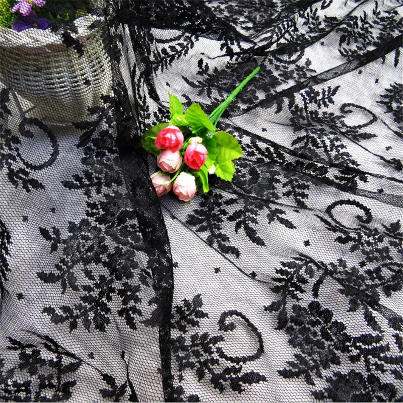 Бесплатная доставка неэластичная нейлоновая кружевная ткань ширина 1 ярд 5 м
