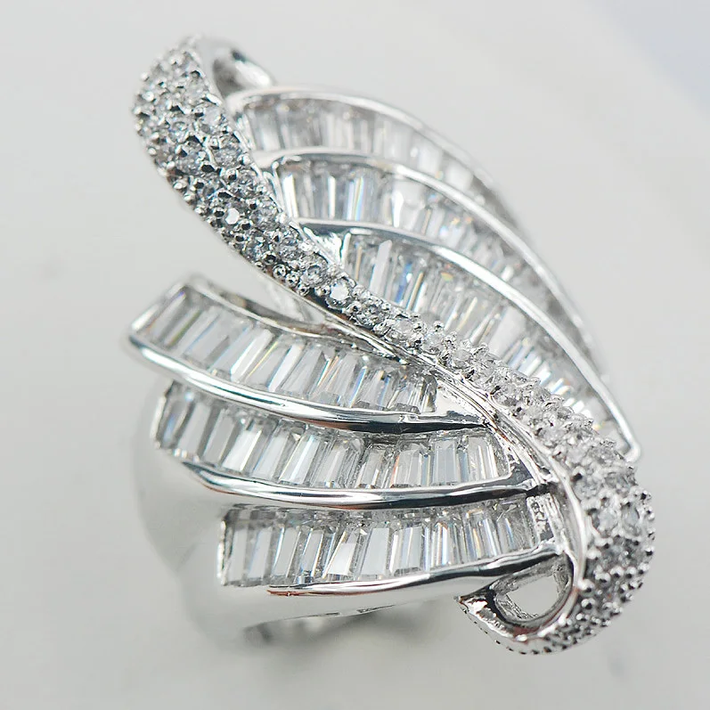

Micropave White Crystal Zircon 925 Sterling Silver Ring Size 7 8 9 A08