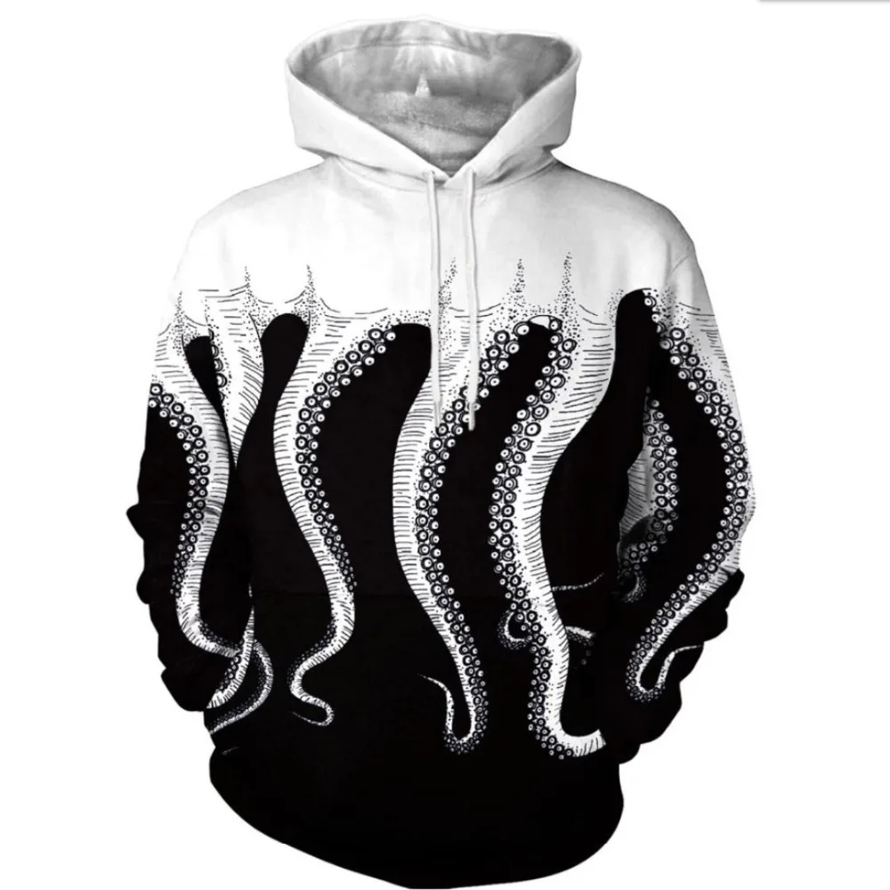 

SzBlaZe 2018 Women Octopus 3D Printed Hoodies Hip hop Pullover Long Sleeve Unisex Party Funny Sweatshirt Autumn Hooded Mens