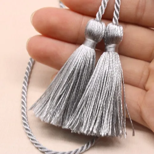 Silver 1pcs 50 мм подхваты для штор с кисточками полиэстер кисточки ручной работы для дома Висячие шторы для шитья Свадебные украшения одежды 1 шт - Цвет: Silver 1pcs