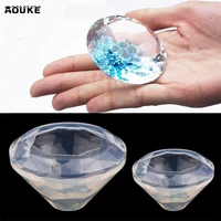 3d diamond shape necklace pendant diy epoxy tools jewelry accessories translucent mold candy chocolate cake silicone mould aouke