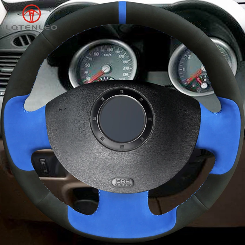 LQTENLEO черный синий замша DIY Автомобильный руль Крышка для Renault Megane 2 2003-2008 Kangoo 2008-2012 Scenic 2 2003-2010