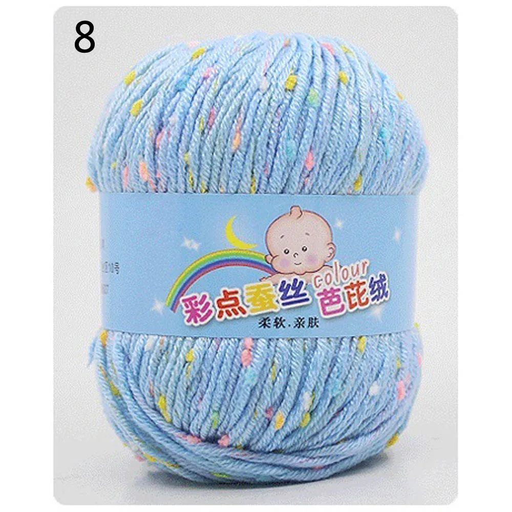 Мягкая, 50 г, молочное волокно, хлопок, шерсть, пряжа для малышей, вязание крючком, ручная работа, проволочный крючок, шелковая детская одежда, сделай сам, ручная работа, разные цвета - Цвет: style8