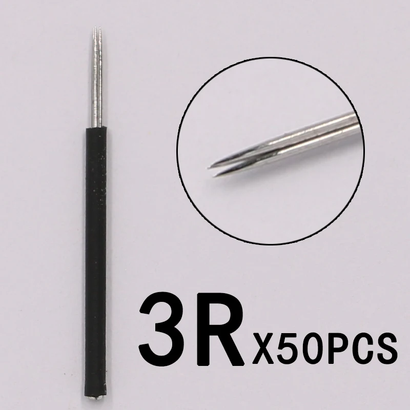

50pcs/Lot 3R Black Makeup Eyebrow Needles Sterilized Permanent Makeup Needles Tattoo Needle For Permanent Makeup Eyebrow