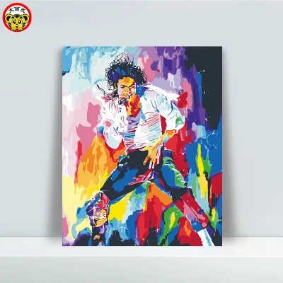 Танцы king Джексона moonwalk Модные DIY Цифровая живопись маслом сам заполнены цветом