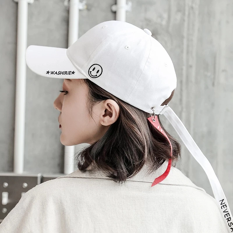 New Parent-child Cotton Baseball Caps Hats with Embroidery Letters Long Rings Men Women Hip Hop Bone Snapback Female Kids Hats