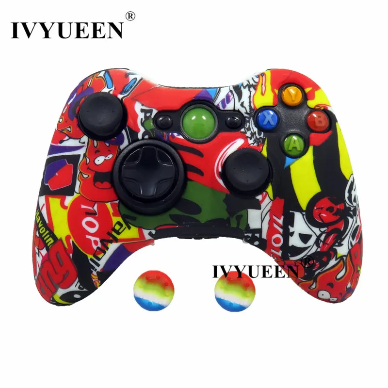 Sticker Bomb IVYUEEN защитный чехол для microsoft Xbox 360 проводной/беспроводной контроллер силиконовый чехол - Цвет: Sticker Bomb