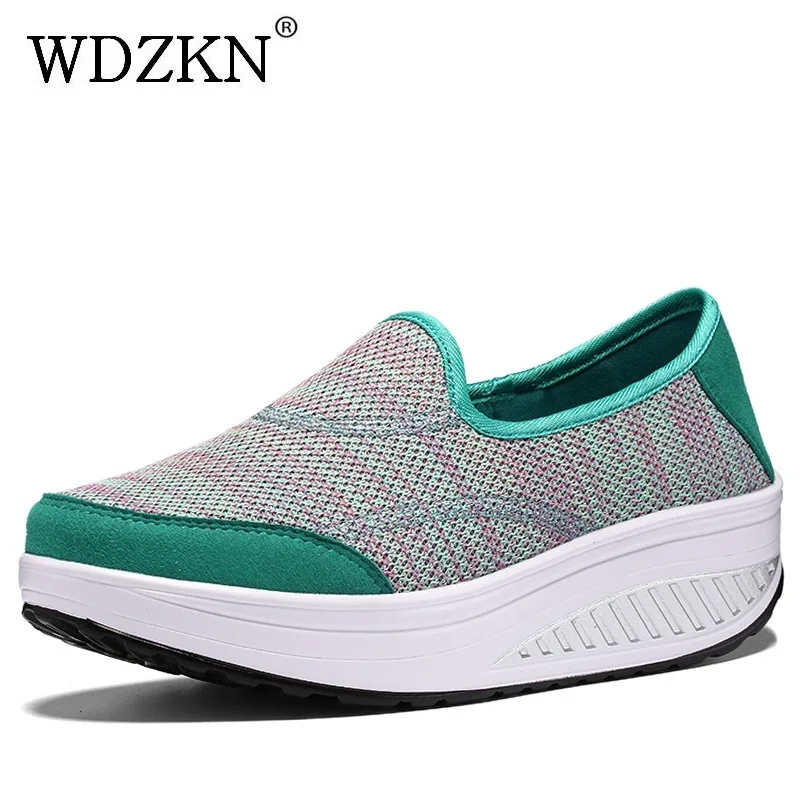 

WDZKN Big Size 42 Summer Ladies Shoes Woman Slip On Air Mesh Casual Women Flat Platform Shoes Sneakers Breathabl Sapato Feminino