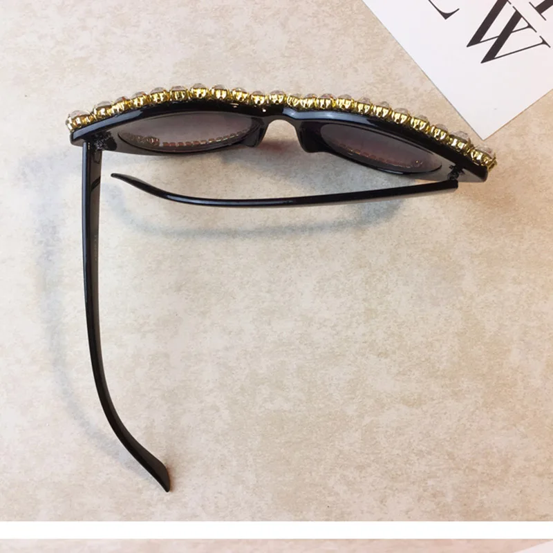 CLASSIC VINTAGE RETRO Cat Eye Style SUNGLASSES Unique Black Frame Bling Crystals Sun Glasses | Аксессуары для одежды