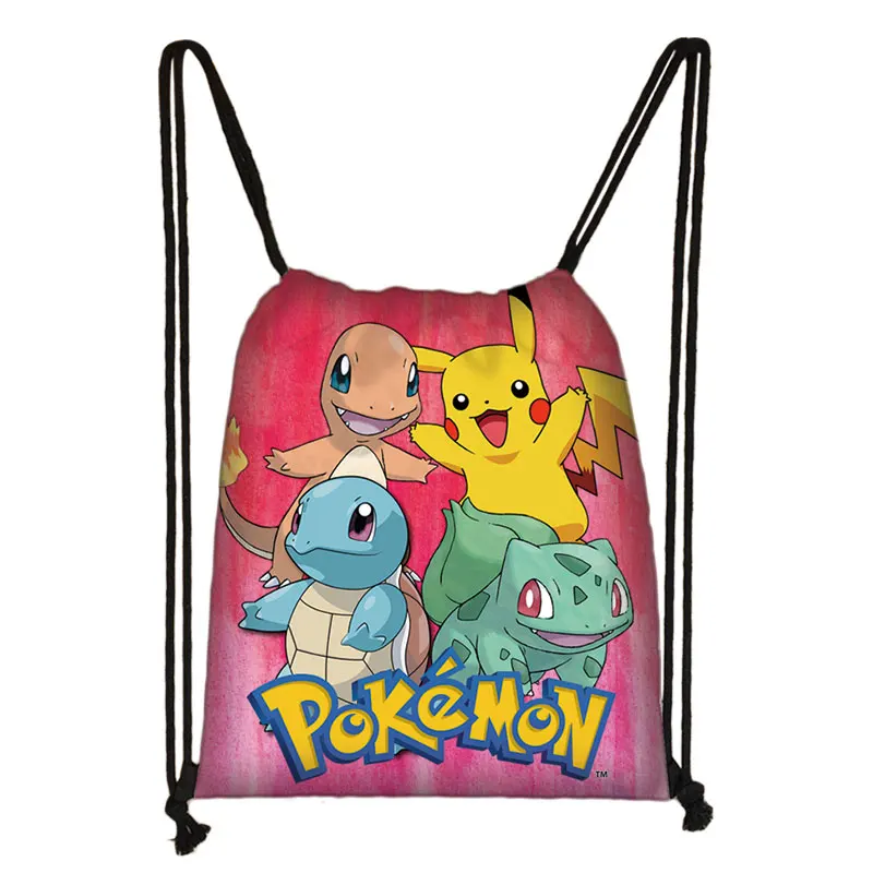 017 Покемон хаунтер Eevee Bulbasaur 3D мультфильм рюкзак мешок с кулиской Повседневная обувь для мальчиков и девочек рюкзак на шнурке сумки - Цвет: 017