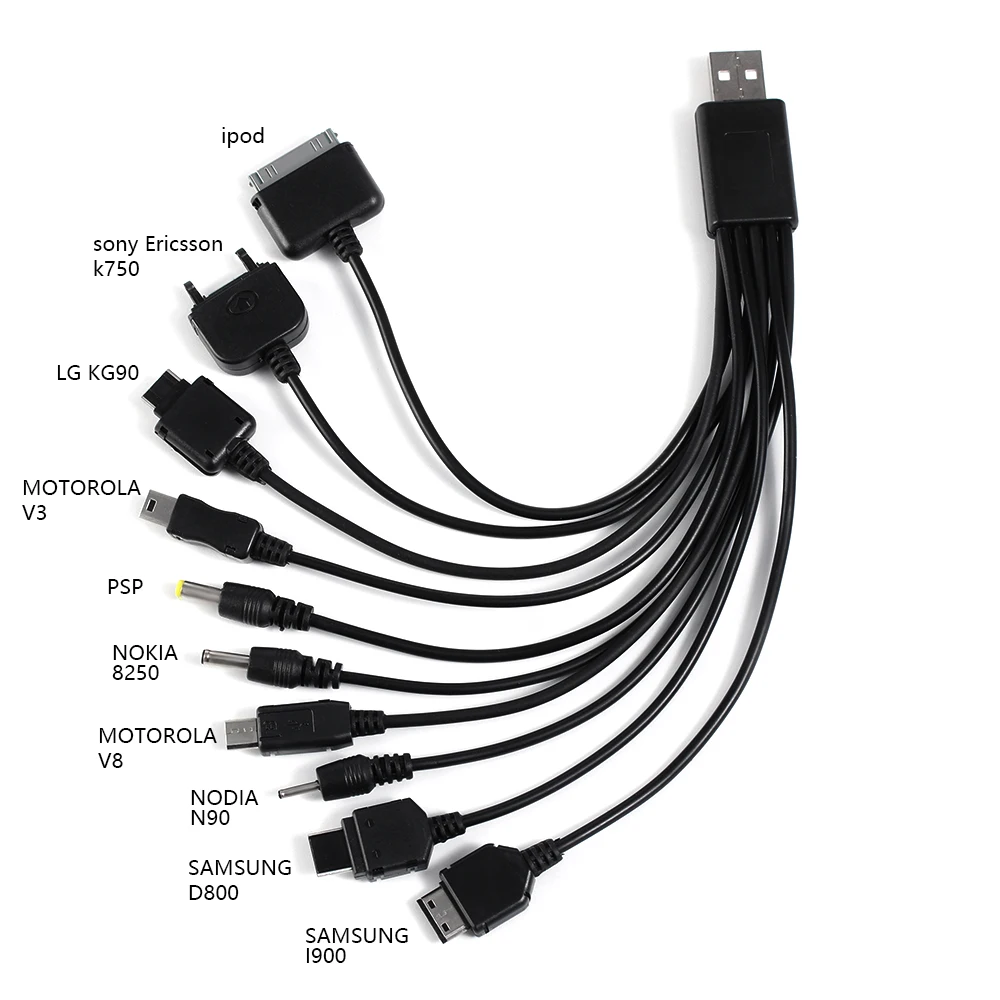1 шт. 10 в Зарядное устройство USB кабель для iPod Motorola Nokia Samsung LG Sony Xiaomi Ericsson K750