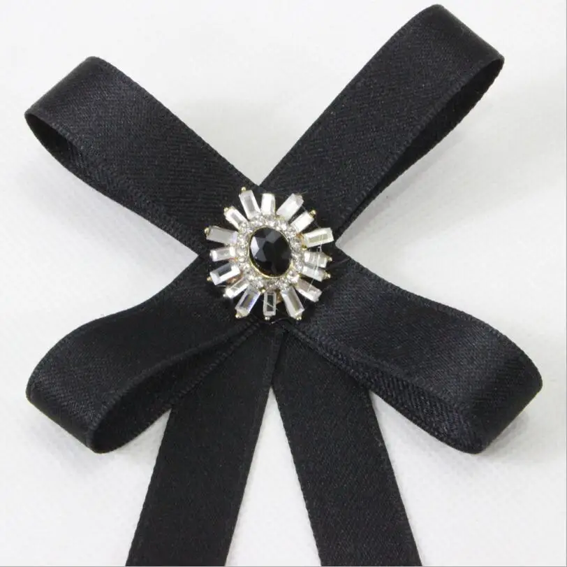 Ретро брошь с двумя бриллиантами и бантом искусственный воротник декоративный