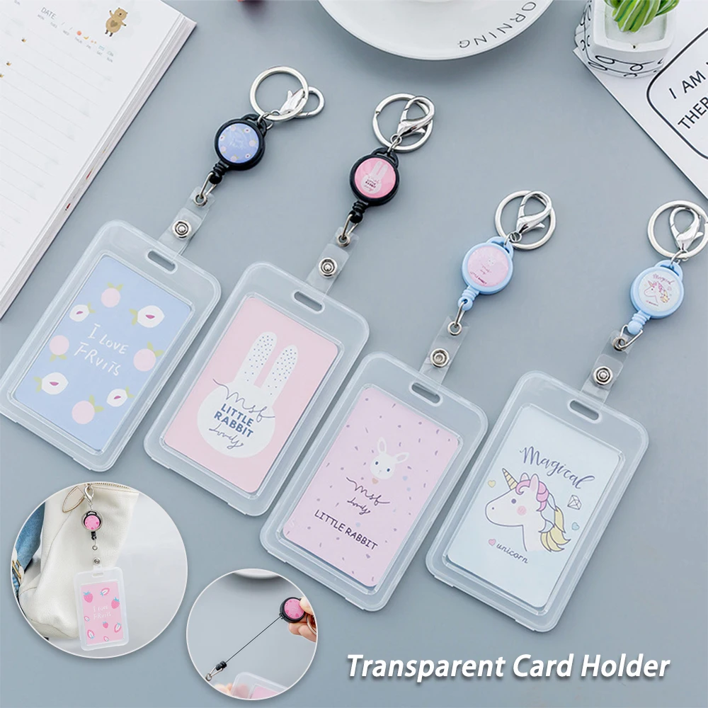 1 шт. милый мультфильм выдвижной держатель карточек портативный студенческий ID