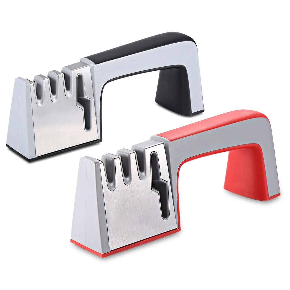 Точилка для ножей 4 в 1 с алмазным покрытием и тонким керамическим стержнем