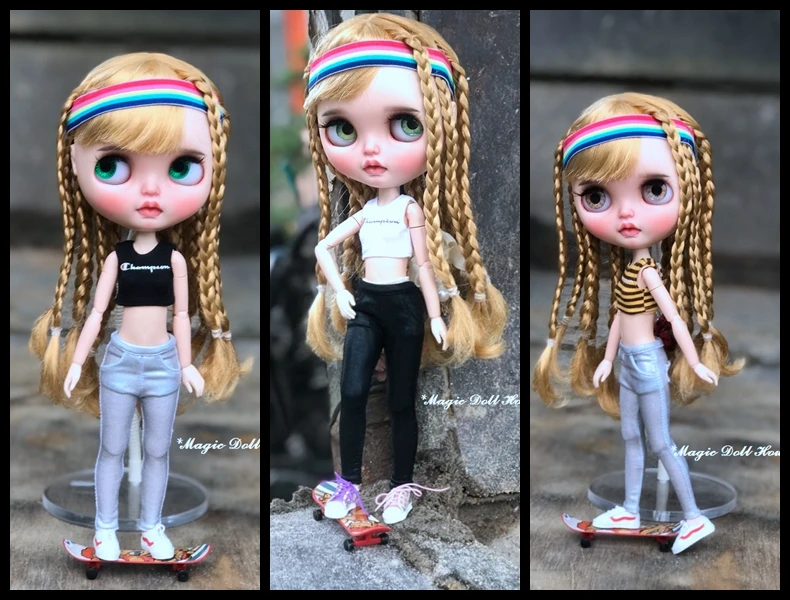 [MG603] 2019 Новая Одежда для куклы Neoblythe # металлические кожаные штаны заколка волос и