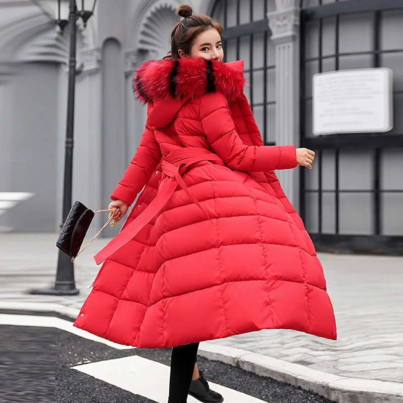 

Winter Jacket Women 2018 Parkas For Female Thicken Warm Coat Fur Collar Outwear Winter Jackets And Coats parka women long coat