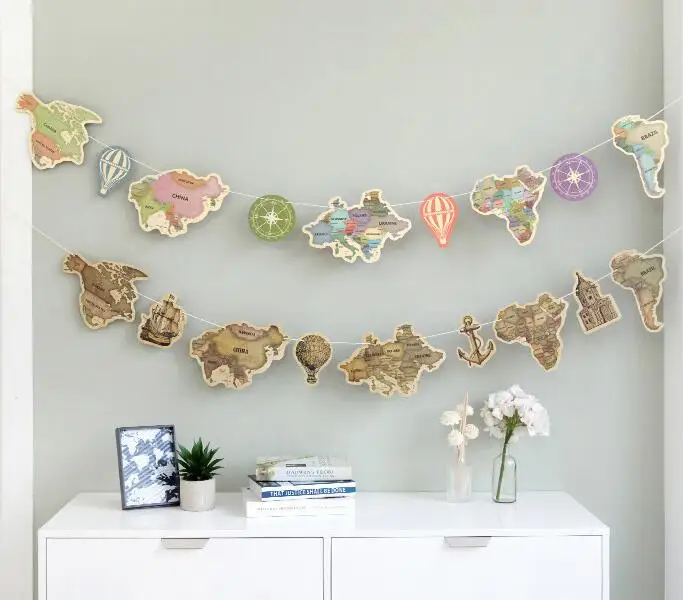 2 компл./лот вокруг мира карта тема детский дом и вечерние ринка гирлянда|set 2|lot lotlot