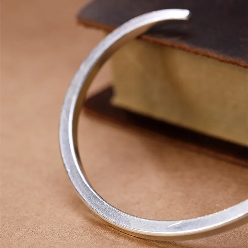 Uglyless 100% Real Solid 925 Sterling Silver Square Bangles for Women Geometric Thin Open Simple Bracelets Fine Jewelry | Украшения и