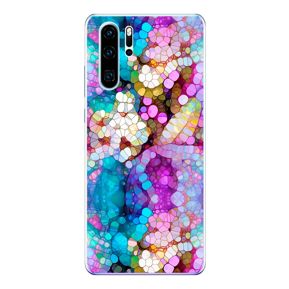 Чехол для Huawei P30 Lite Pro мягкий силиконовый чехол из ТПУ Fundas Happy Color Fish Scales защитный