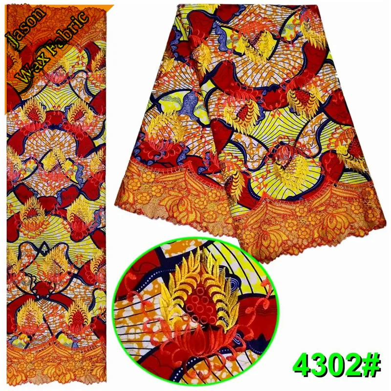 Воск высокого качества ткань с кружевной вышивкой многоцветный гипюр воск