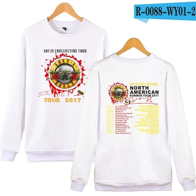 white Рок-группа GUNS N ROSES толстовка осень зима модные толстовки с длинным рукавом толстовки для мужчин и женщин хип-хоп спортивный костюм Топы Одежда - Цвет: white